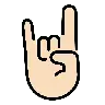 Sign Of The Horns: Light Skin Tone Emoji 🤘🏻 image - OpenMoji style
