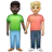 Men Holding Hands: Dark Skin Tone, Medium-Light Skin Tone