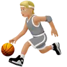 Person Bouncing Ball: Medium-Light Skin Tone Emoji ⛹🏼 image - Apple style