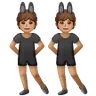 People With Bunny Ears: Medium Skin Tone Emoji 👯🏽 image - Samsung style