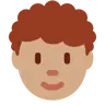 Person: Medium Skin Tone, Curly Hair Emoji 🧑🏽‍🦱 image - Twitter / X (Twemoji) style