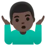 Man Shrugging: Dark Skin Tone Emoji 🤷🏿‍♂️ image - Google Noto Color style