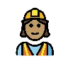 Woman Construction Worker: Medium Skin Tone Emoji 👷🏽‍♀️ image - OpenMoji style