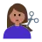 Woman Getting Haircut: Medium Skin Tone