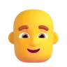 Man: Bald Emoji 👨‍🦲 image - Microsoft 3D Fluent style