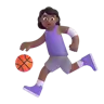 Woman Bouncing Ball: Medium-Dark Skin Tone Emoji ⛹🏾‍♀️ image - Microsoft 3D Fluent style