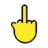 มือที่พลิกกลับด้วยการขยายนิ้วกลาง Emoji 🖕 image - OpenMoji style