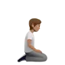 Person Kneeling Facing Right: Medium Skin Tone Emoji 🧎🏽‍➡️ image - Apple style