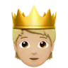 Person With Crown: Medium-Light Skin Tone Emoji 🫅🏼 image - Apple style