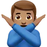 Man Gesturing No: Medium Skin Tone Emoji 🙅🏽‍♂️ image - Apple style
