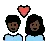 Couple With Heart: Woman, Man, Dark Skin Tone