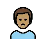 Man Frowning: Medium Skin Tone Emoji 🙍🏽‍♂️ image - OpenMoji style
