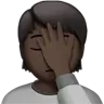 Person Facepalming: Dark Skin Tone Emoji 🤦🏿 image - Apple style