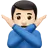 Man Gesturing No: Light Skin Tone