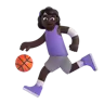 Woman Bouncing Ball: Dark Skin Tone Emoji ⛹🏿‍♀️ image - Microsoft 3D Fluent style