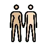 Woman And Man Holding Hands: Medium-Light Skin Tone, Light Skin Tone Emoji 👩🏼‍🤝‍👨🏻 image - OpenMoji style