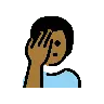 Man Facepalming: Medium-Dark Skin Tone Emoji 🤦🏾‍♂️ image - OpenMoji style