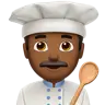 Man Cook: Medium-Dark Skin Tone Emoji 👨🏾‍🍳 image - Apple style