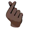 Hand With Index Finger And Thumb Crossed: Dark Skin Tone Emoji 🫰🏿 image - Google Noto Color Animated style