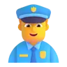 Man Police Officer Emoji 👮‍♂️ image - Microsoft 3D Fluent style