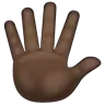 Hand With Fingers Splayed: Dark Skin Tone Emoji 🖐🏿 image - WhatsApp style