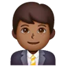 Man Office Worker: Medium-Dark Skin Tone Emoji 👨🏾‍💼 image - Samsung style