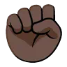 Raised Fist: Dark Skin Tone Emoji ✊🏿 image - Google Noto Color Animated style
