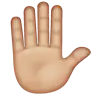 Raised Hand: Medium-Light Skin Tone Emoji ✋🏼 image - WhatsApp style