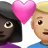 Couple With Heart: Woman, Man, Dark Skin Tone, Medium-Light Skin Tone