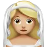 Woman With Veil: Medium-Light Skin Tone Emoji 👰🏼‍♀️ image - Apple style