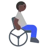 Person In Manual Wheelchair: Dark Skin Tone Emoji 🧑🏿‍🦽 image - Tossface style