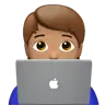 Technologist: Medium Skin Tone Emoji 🧑🏽‍💻 image - Apple style