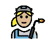 Woman Factory Worker: Medium-Light Skin Tone Emoji 👩🏼‍🏭 image - OpenMoji style