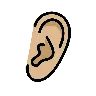 Ear: Medium-Light Skin Tone Emoji 👂🏼 image - OpenMoji style