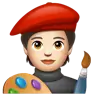Artist: Light Skin Tone Emoji 🧑🏻‍🎨 image - WhatsApp style