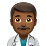 Man Health Worker: Medium-Dark Skin Tone Emoji 👨🏾‍⚕️ image - Apple style