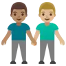 Men Holding Hands: Medium-Light Skin Tone, Medium Skin Tone Emoji 👨🏼‍🤝‍👨🏽 image - Google Noto Color style