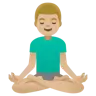 Man In Lotus Position: Medium-Light Skin Tone Emoji 🧘🏼‍♂️ image - Google Noto Color style