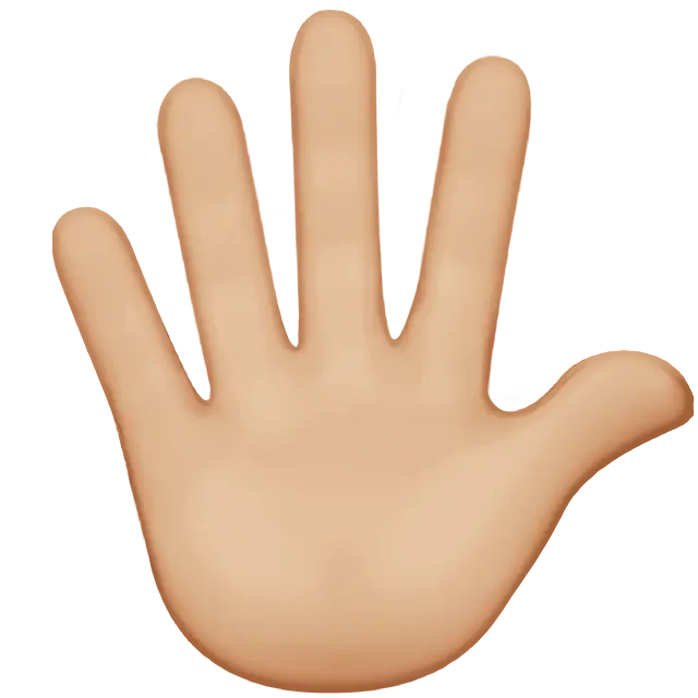 Hand With Fingers Splayed: Medium-Light Skin Tone