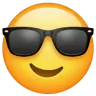 Emoji Volto sorridente con occhiali da sole 😎 image - WhatsApp style
