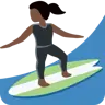 Woman Surfing: Dark Skin Tone Emoji 🏄🏿‍♀️ image - Twitter / X (Twemoji) style