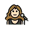 Woman Singer: Light Skin Tone Emoji 👩🏻‍🎤 image - OpenMoji style