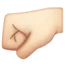 Left-Facing Fist: Light Skin Tone Emoji 🤛🏻 image - WhatsApp style