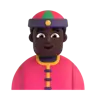 Person With Skullcap: Dark Skin Tone Emoji 👲🏿 image - Microsoft 3D Fluent style