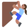 Woman Climbing: Medium Skin Tone Emoji 🧗🏽‍♀️ image - Tossface style