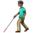 Man With White Cane: Medium-Dark Skin Tone