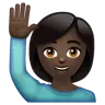 Person Raising Hand: Dark Skin Tone Emoji 🙋🏿 image - WhatsApp style