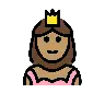 Princess: Medium Skin Tone Emoji 👸🏽 image - OpenMoji style