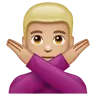 Man Gesturing No: Medium-Light Skin Tone Emoji 🙅🏼‍♂️ image - WhatsApp style