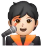 Singer: Light Skin Tone Emoji 🧑🏻‍🎤 image - Samsung style